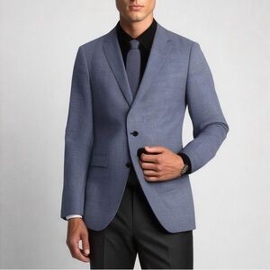 Hugo Boss Men's Blue Gray Suit Jacket